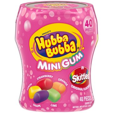 Hubba Bubba Skittles Flavored Mini Gum, 40 pc