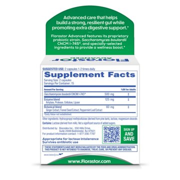 Florastor Advanced Gas & Bloat Vegetarian Capsules