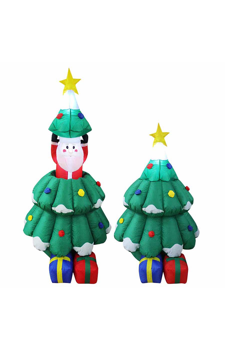 Destination Holiday Santa in Christmas Tree Animated Inflatable; image 2 of 2