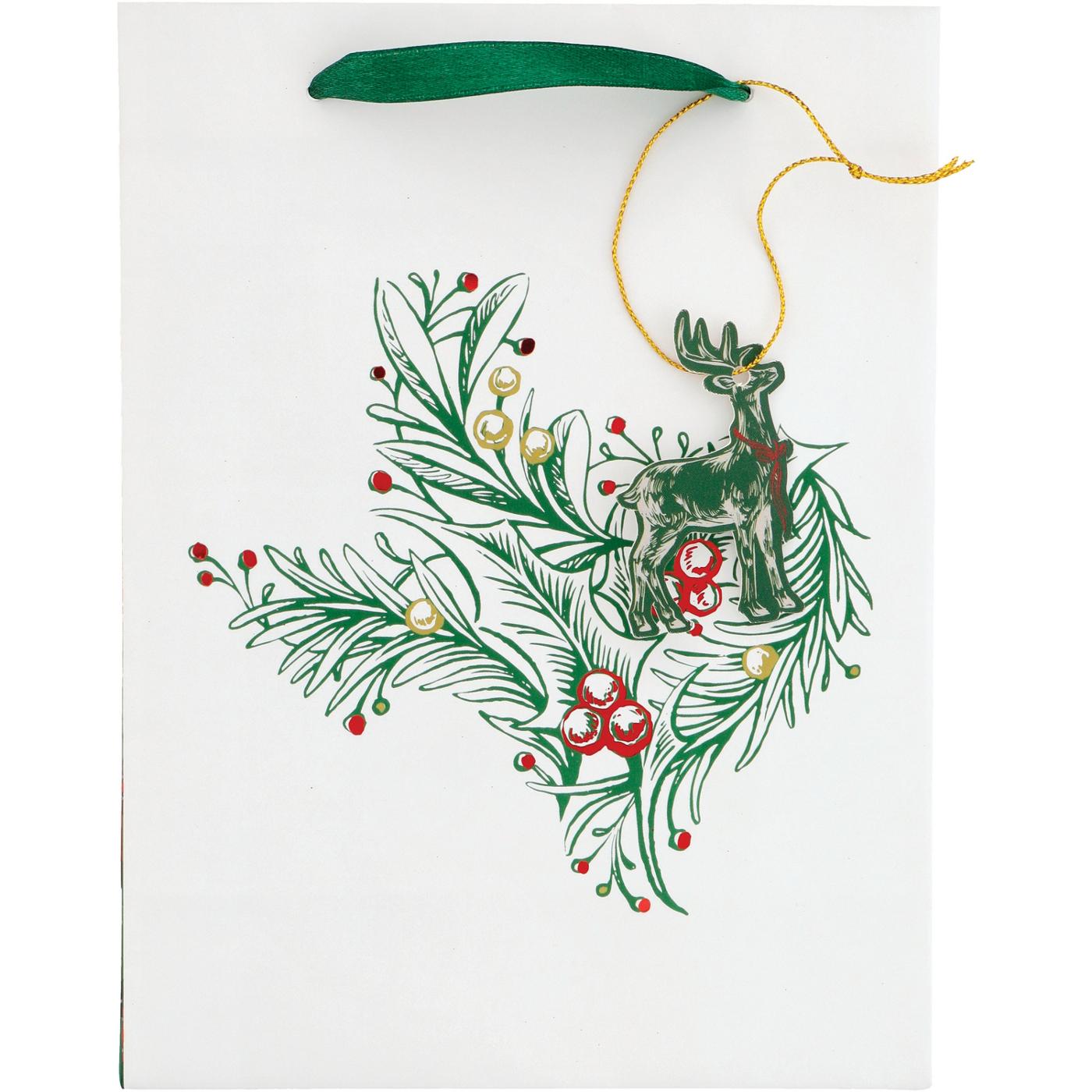 Destination Holiday Texas Holly Tree Paper Gift Bag; image 2 of 2