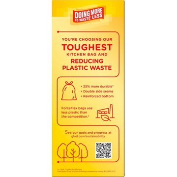 Glad ForceFlex MaxStrength Clorox Trash Bags, 13 Gallon - Lemon Fresh Bleach