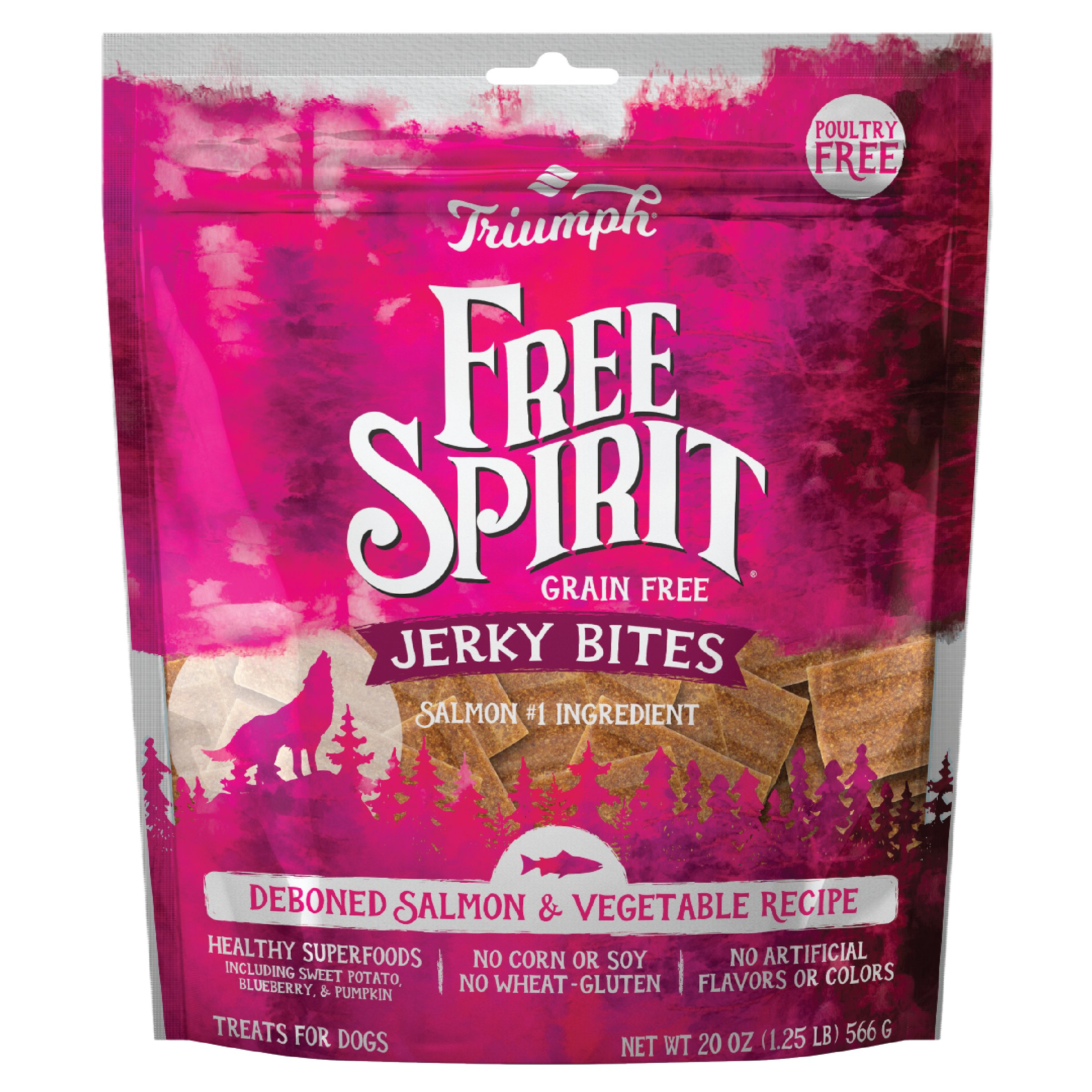 Triumph Free Spirit Salmon & Vegetable Jerky Bites Dog Treats Shop