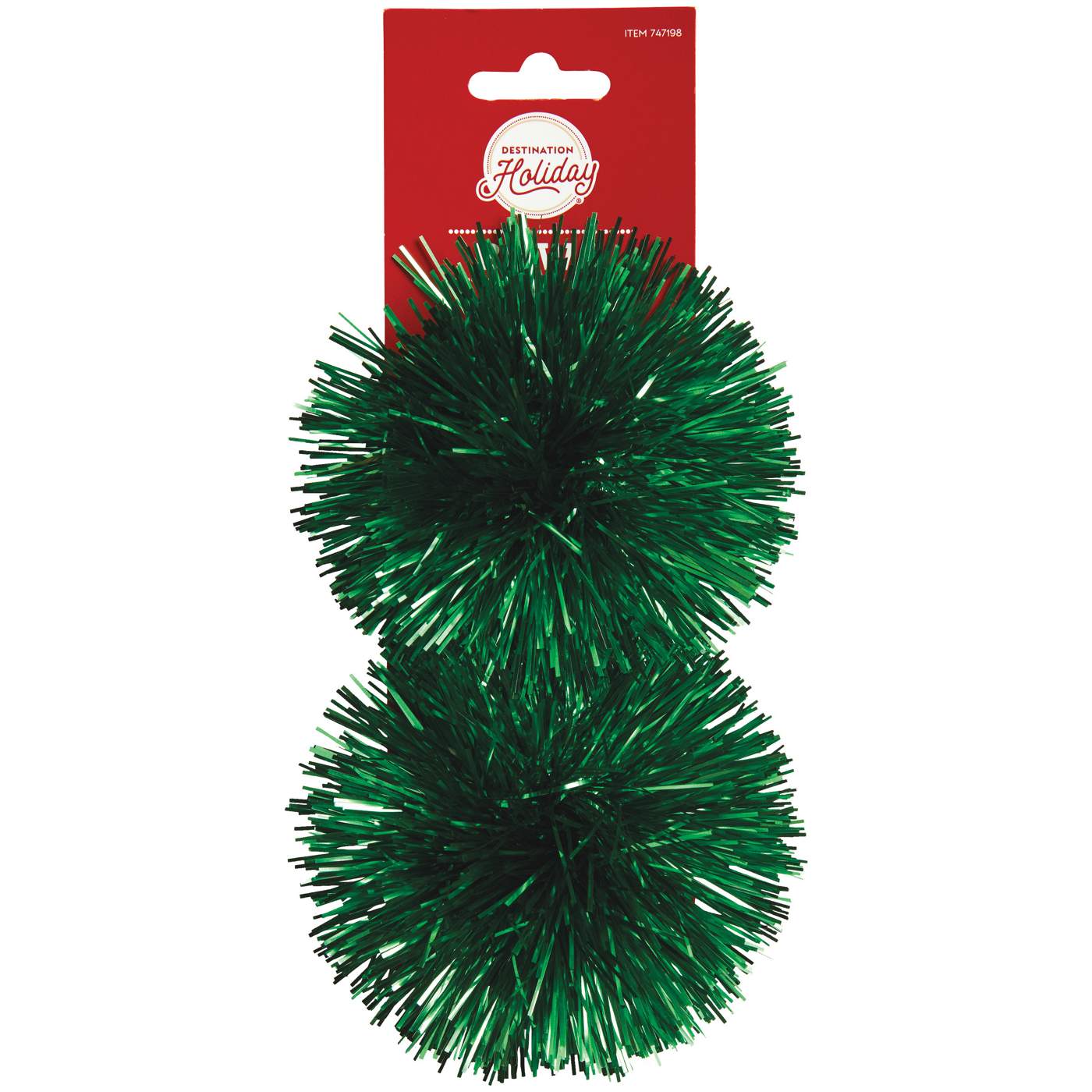 Destination Holiday Pom Pom Christmas Bows - Green, 2 ct; image 1 of 2