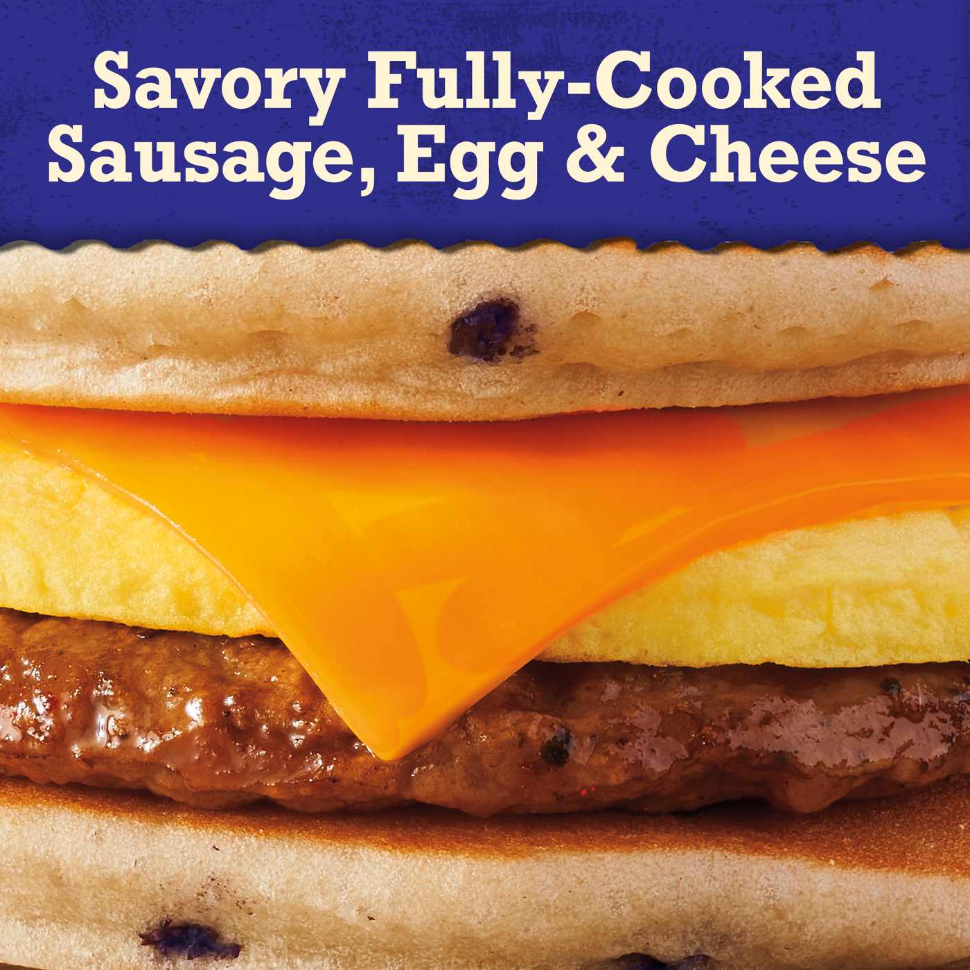 Jimmy Dean Sausage Egg Cheese Blueberry GriddleCake Sandwich; image 3 of 11