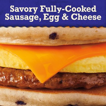 Jimmy Dean Blueberry Griddle Cake Sandwiches - Pork & Chicken Sausage, Egg & Cheese, 4 ct