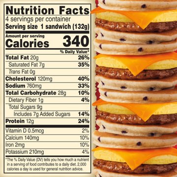 Jimmy Dean Blueberry Griddle Cake Sandwiches - Pork & Chicken Sausage, Egg & Cheese, 4 ct