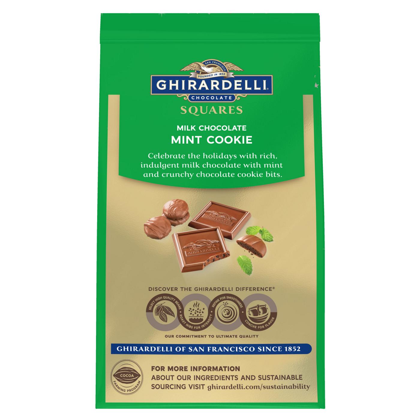 Ghirardelli Squares Milk Chocolate Mint Cookie Christmas Candy; image 2 of 3