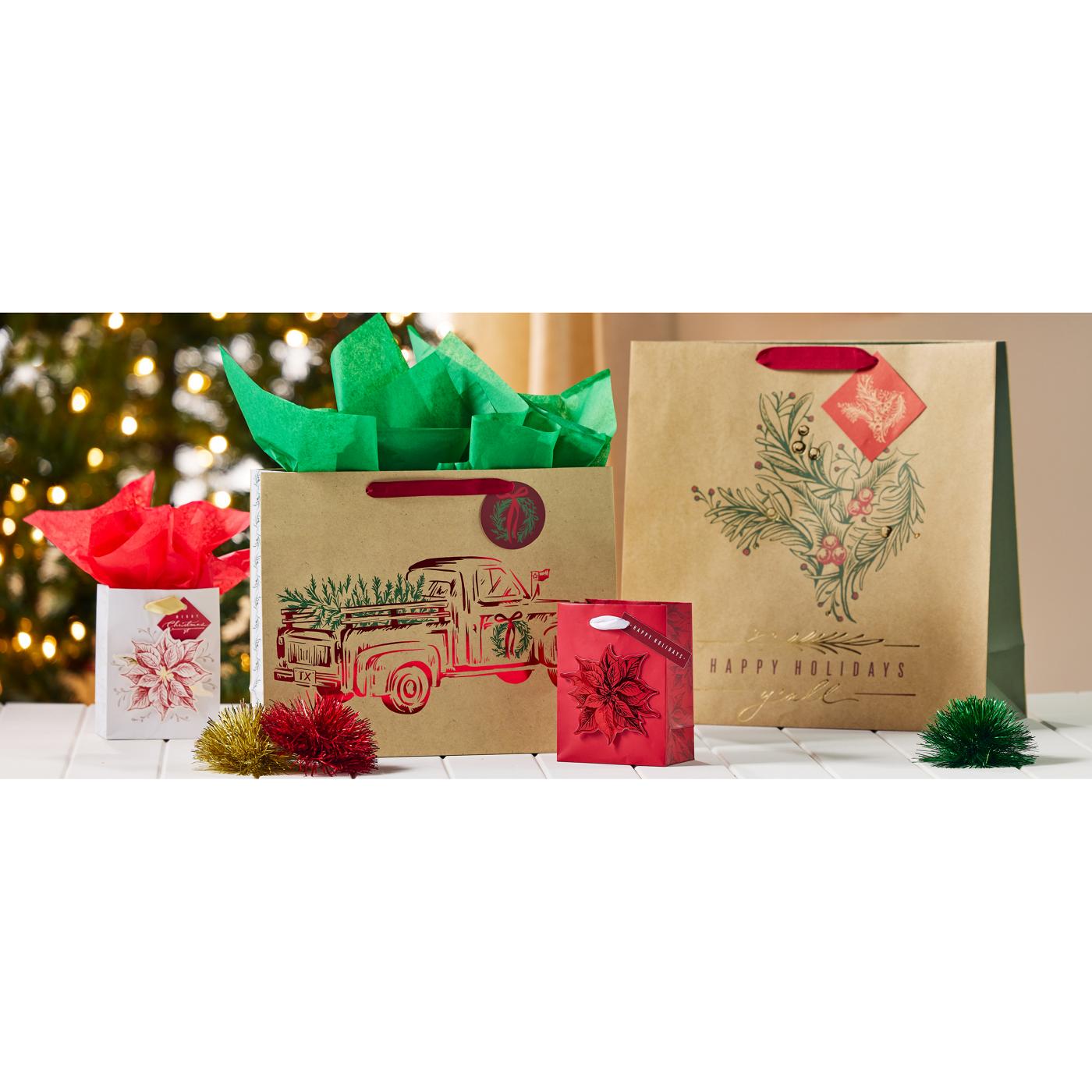 Destination Holiday Mini Christmas Gift Bags - Poinsettia; image 2 of 2