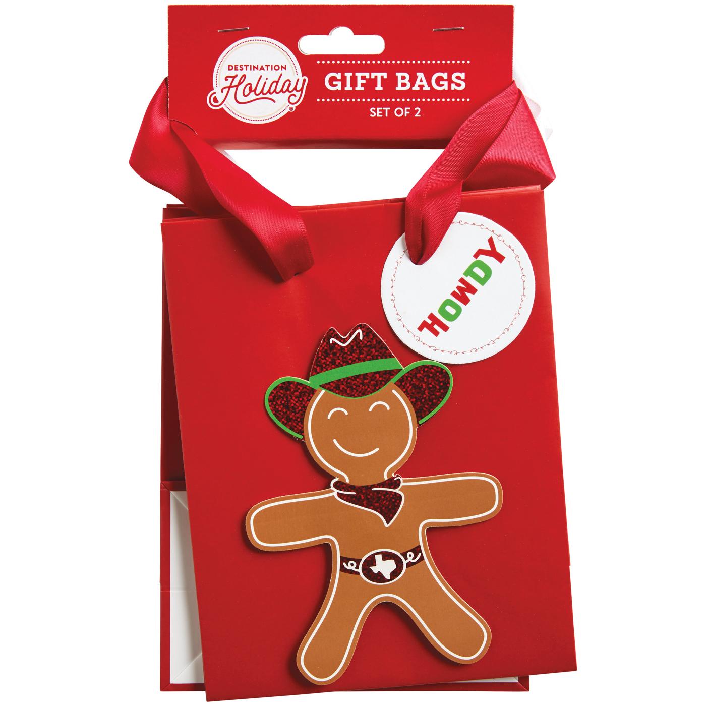 Destination Holiday Mini Christmas Gift Bags - Cowboy Gingerbread & Candy Cane; image 1 of 2