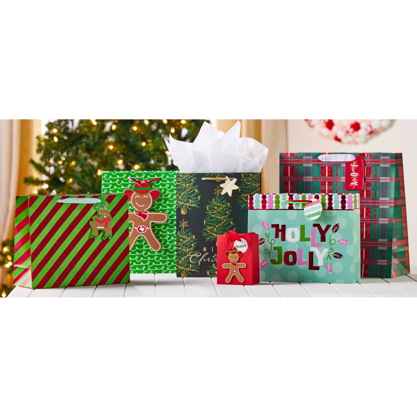 Destination Holiday Mini Christmas Gift Bags - Cowboy Gingerbread & Candy Cane; image 2 of 2