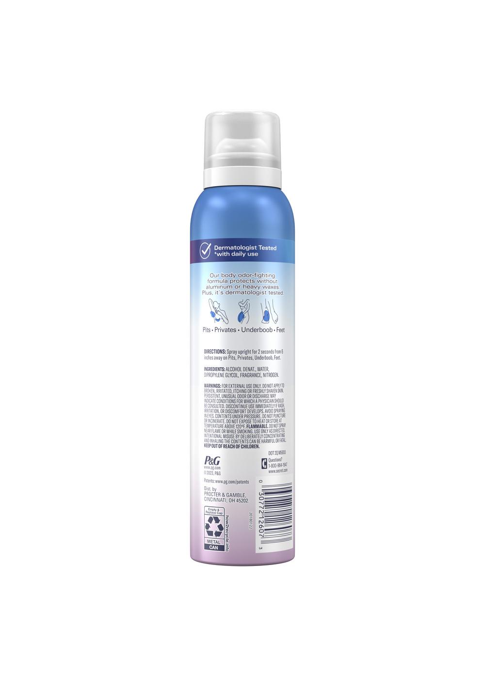 Secret Whole Body Aluminum Free Deodorant Spray - Lilac & Waterlily; image 8 of 8