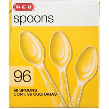 H-E-B Full-Size Plastic Spoons, 96 ct