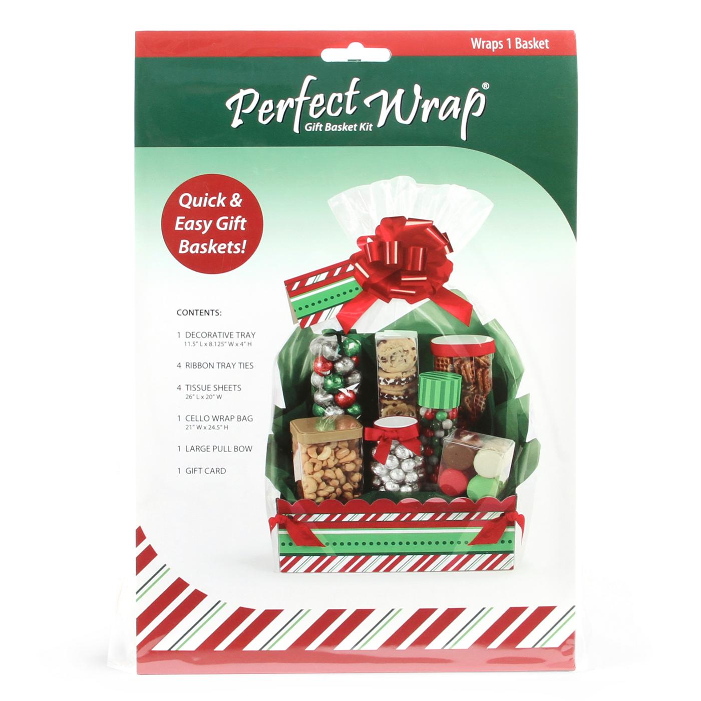 Perfect Wrap Christmas Gift Basket Kit - Candy Stripes; image 1 of 3