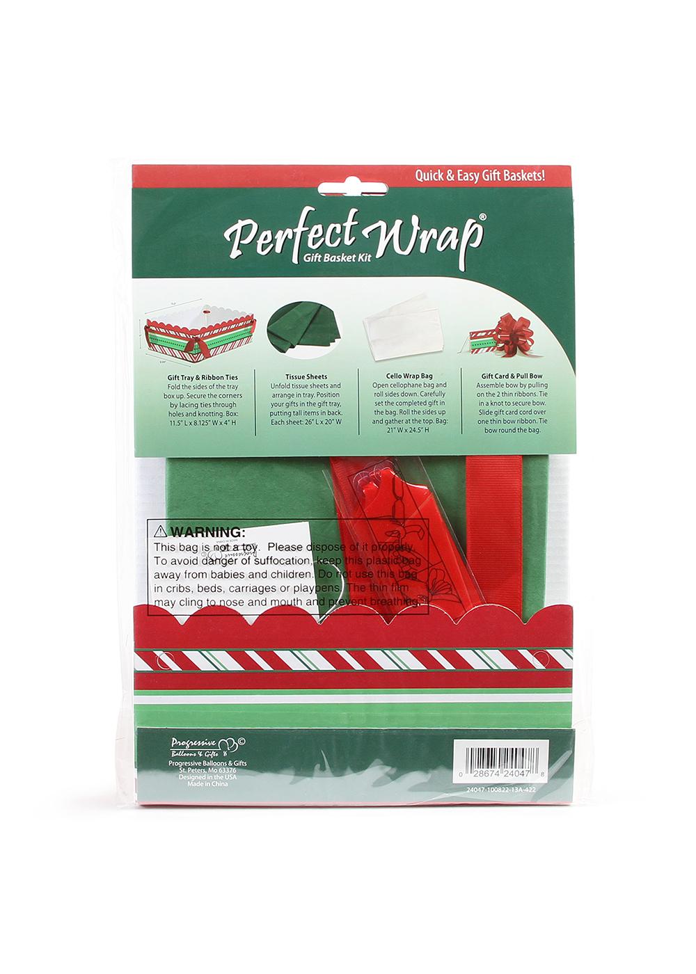 Perfect Wrap Christmas Gift Basket Kit - Candy Stripes; image 2 of 3