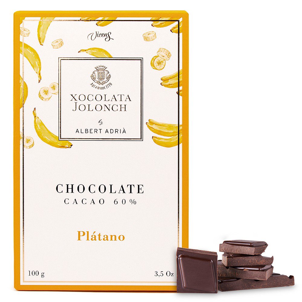 Xocolata Jolonch 60% Cocoa & Banana Dark Chocolate Bar, 100 g