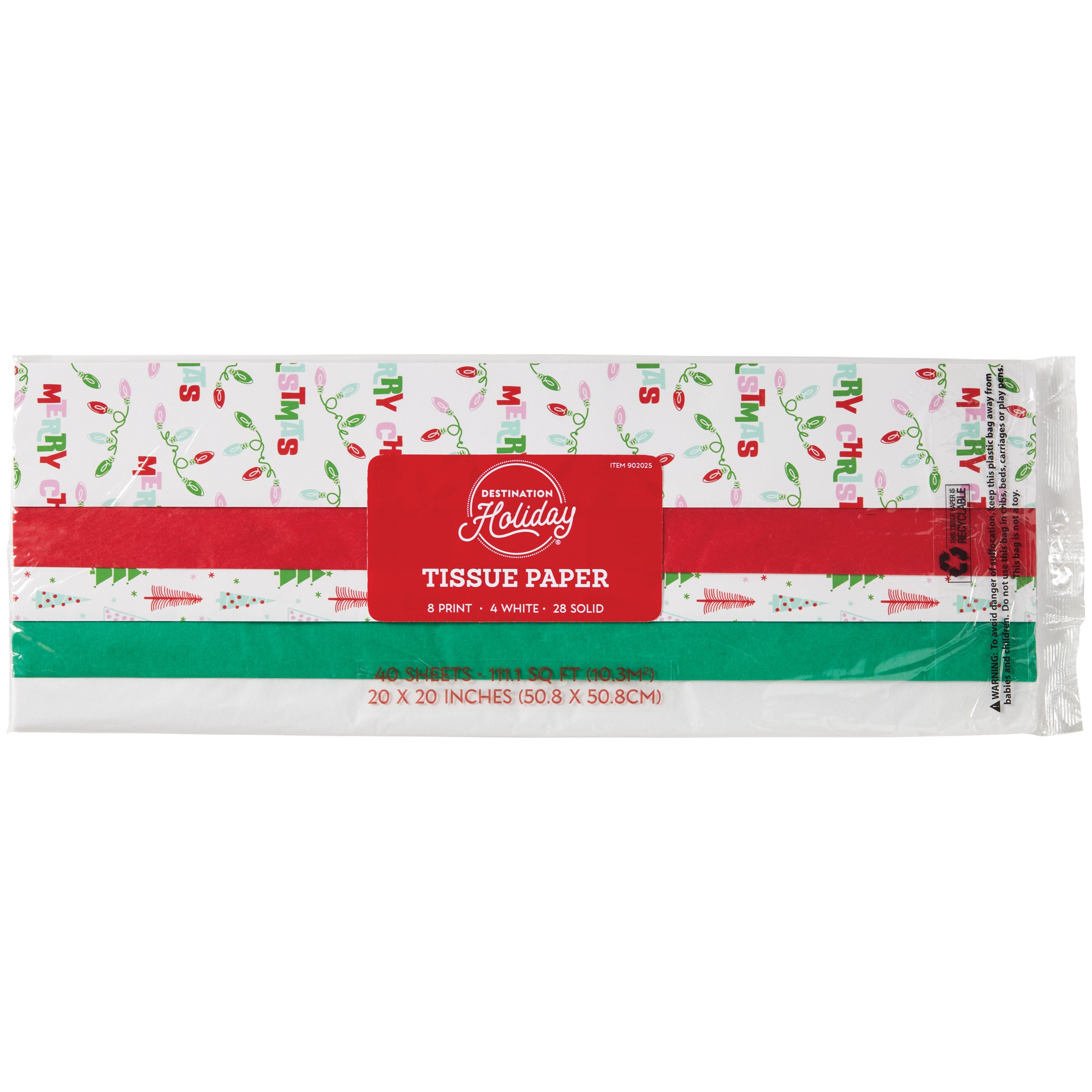 Destination Holiday Christmas Tissue Paper Merry Christmas & Trees Shop Gift wrap at HEB