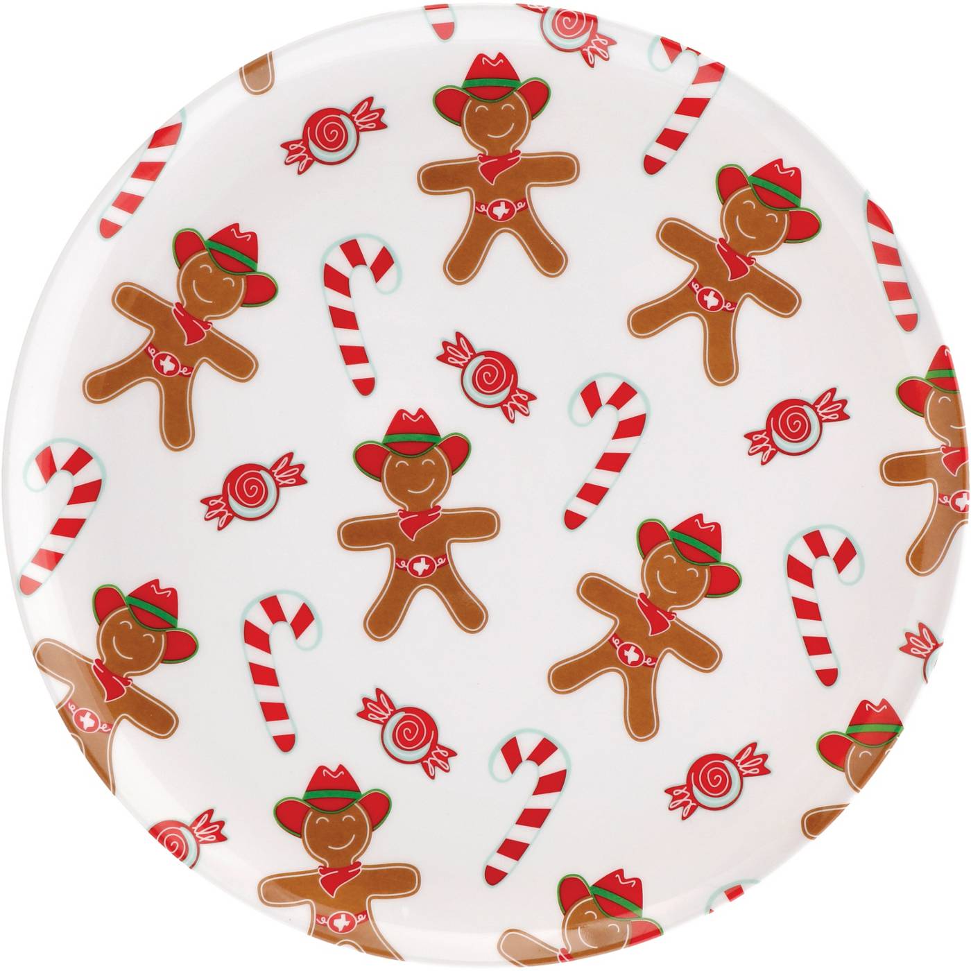 Destination Holiday Cowboy Gingerbread Melamine Christmas Dinner Plate; image 1 of 2