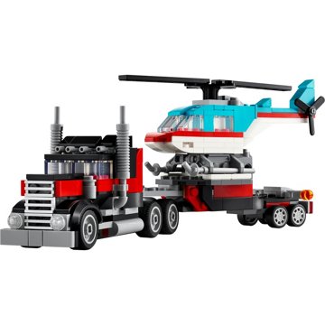 LEGO Creator 3-in-1 Flatbed Truck with Helicopter Set, 270 pc