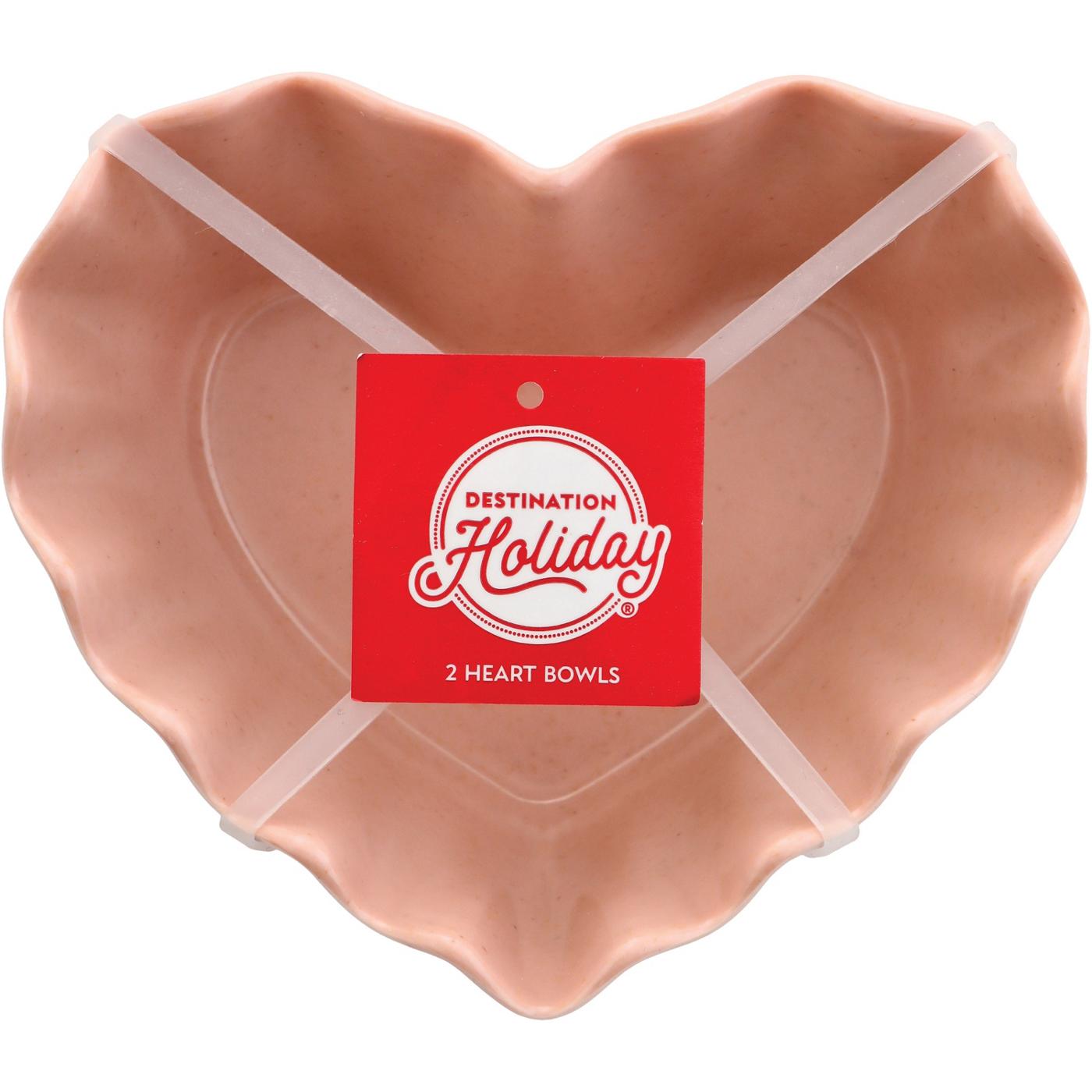 Destination Holiday Scallop Heart Melamine Bowl Set - Pink & Red, 2 pk; image 1 of 2