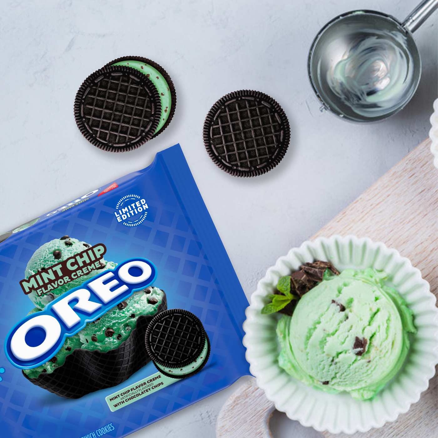 OREO Mint Chip Chocolate Sandwich Cookies Limited Edition; image 3 of 8