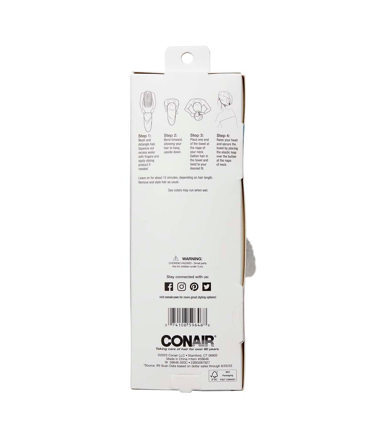 Conair Microfiber Hair Towel with Bow Shop Hair Accessories at HEB