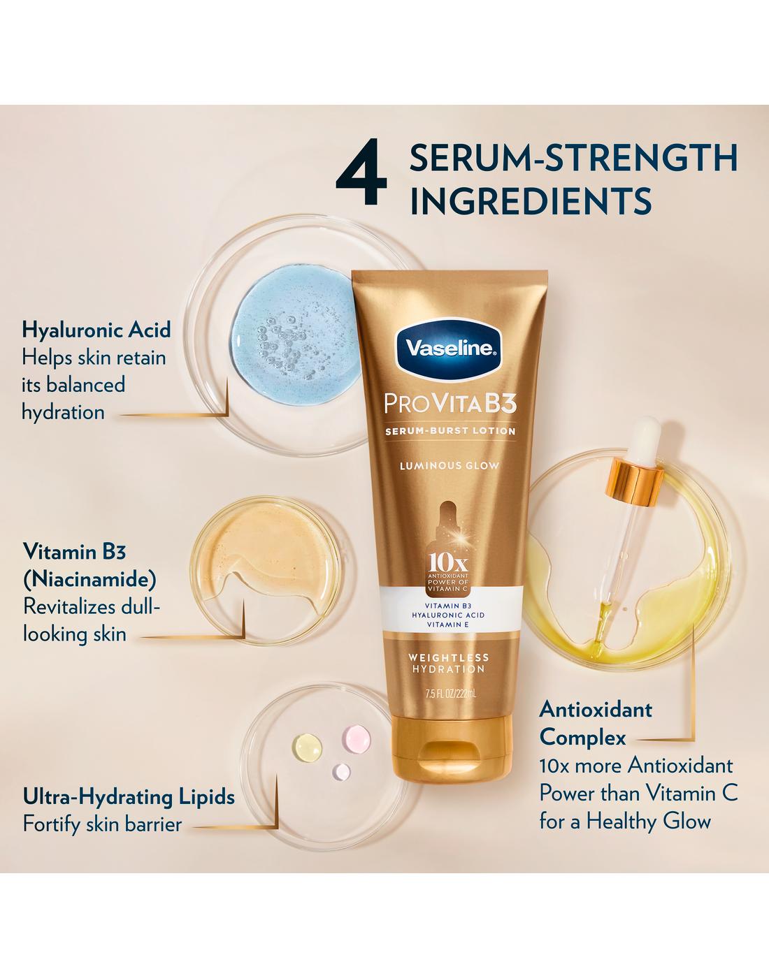 Vaseline ProVita B3 Serum-Burst Luminous Glow Lotion; image 4 of 6