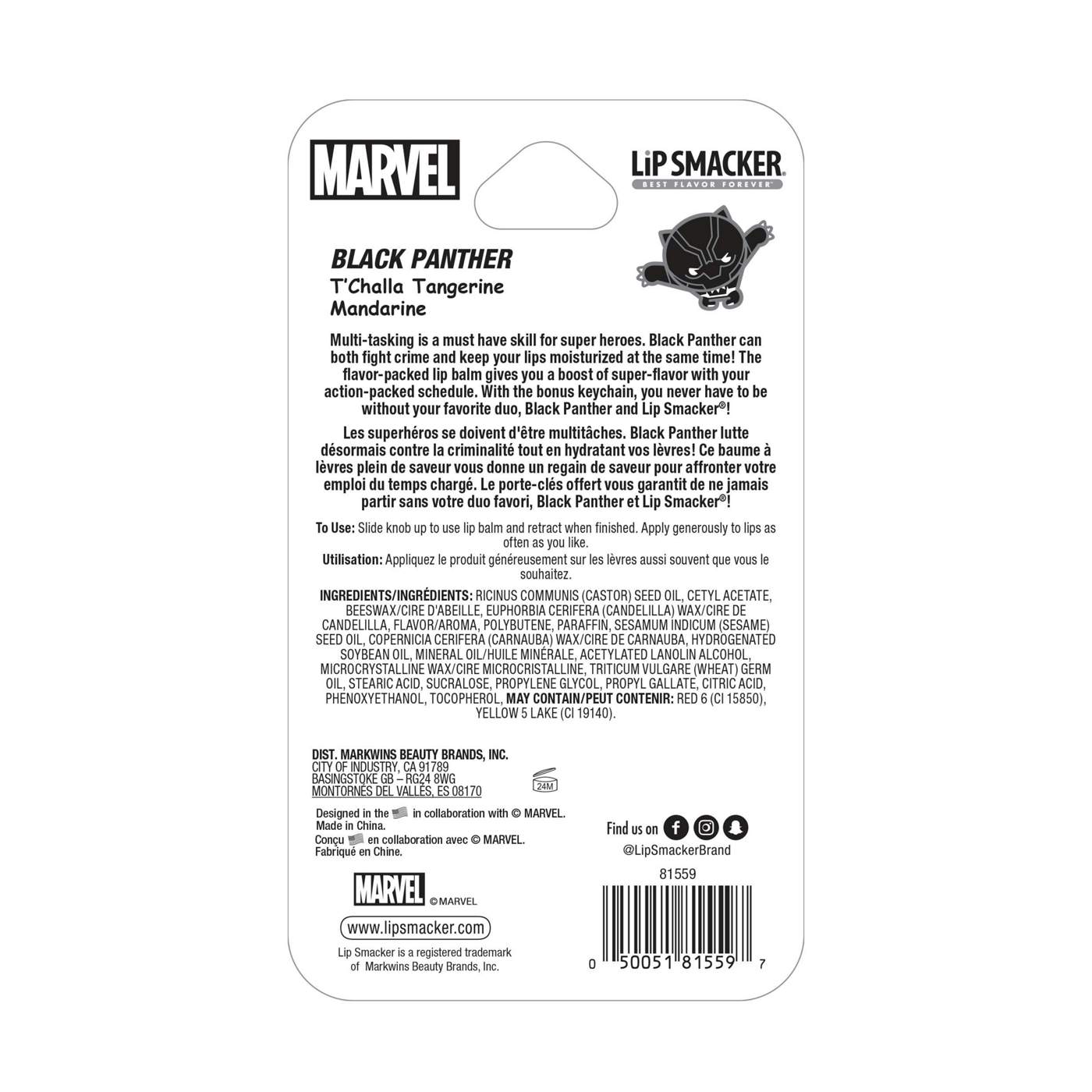 Lip Smacker Marvel Black Panther Lip Balm - T'Challa Tangerine Mandarine; image 6 of 11