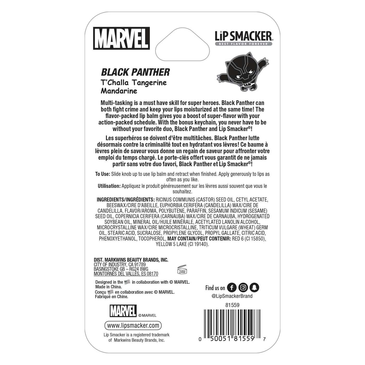 Lip Smacker Marvel Black Panther Lip Balm - T'Challa Tangerine Mandarine; image 9 of 11