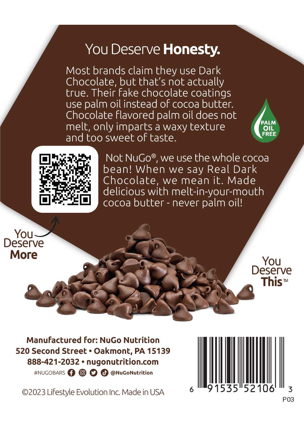 NuGo Dark 12g Protein Bars - Chocolate Chip; image 3 of 4