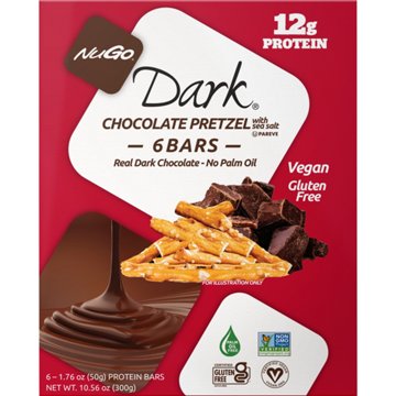 NuGo 12g Protein Bars - Dark Chocolate Pretzel, 6 ct