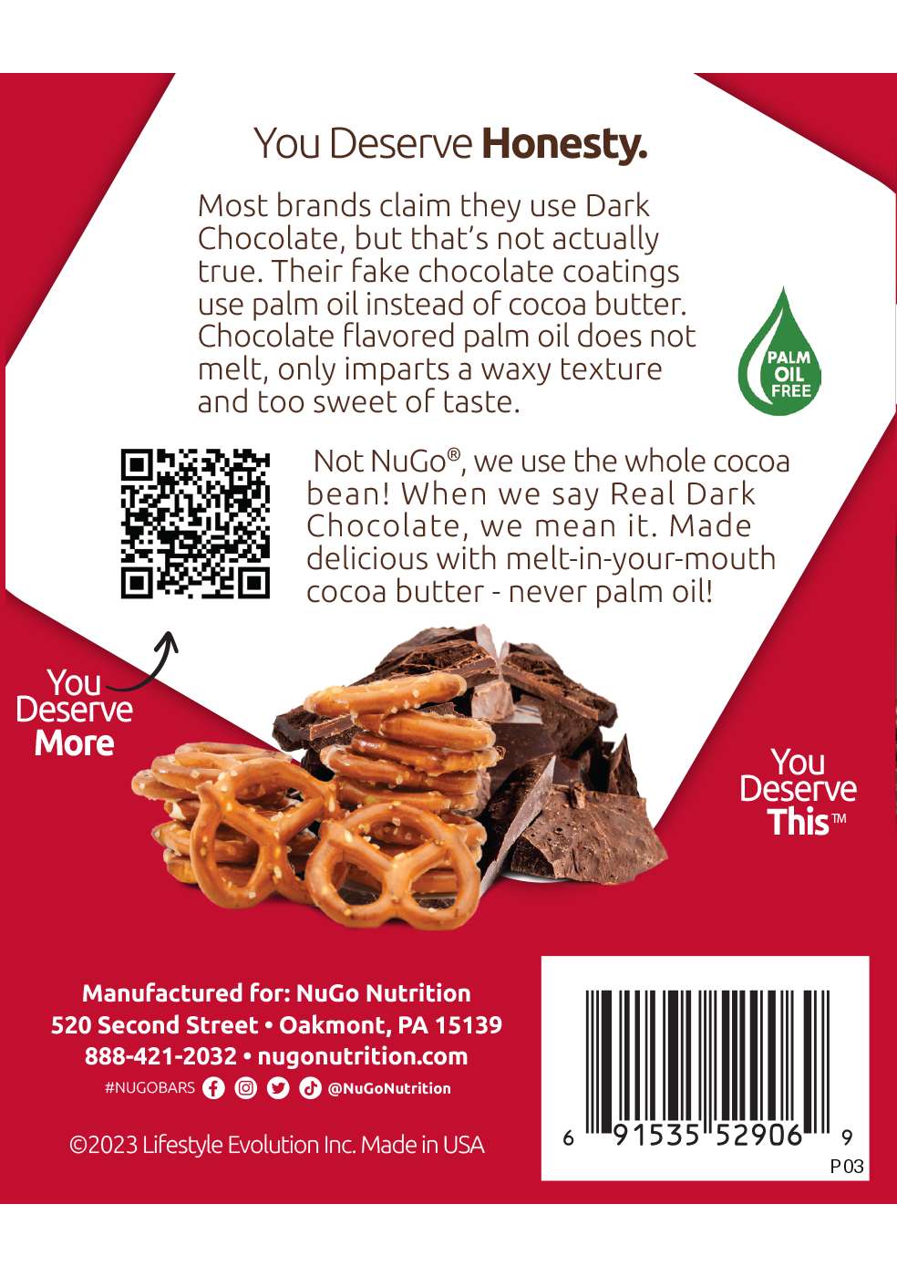 NuGo Dark 12g Protein Bars - Chocolate Pretzel; image 2 of 4