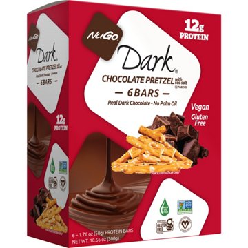 NuGo 12g Protein Bars - Dark Chocolate Pretzel, 6 ct