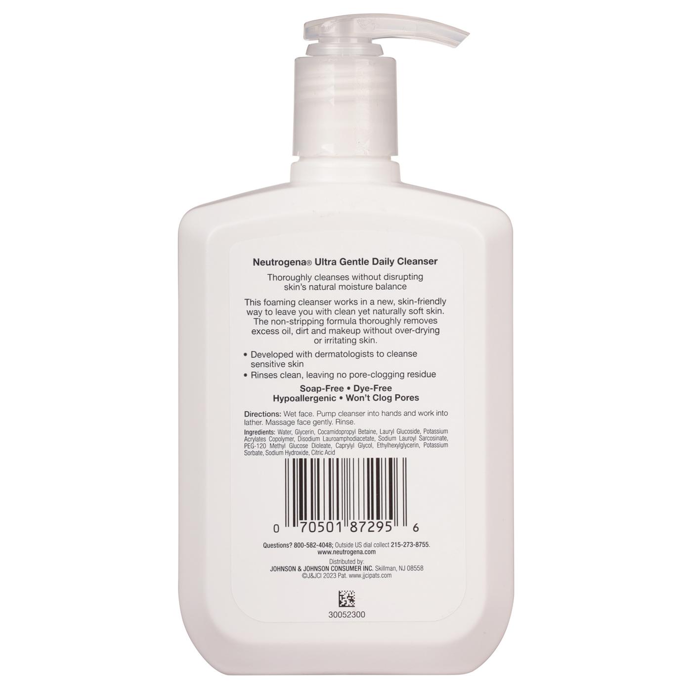 Neutrogena Ultra Gentle Cream-to-Foam Daily Facial Cleanser; image 3 of 8
