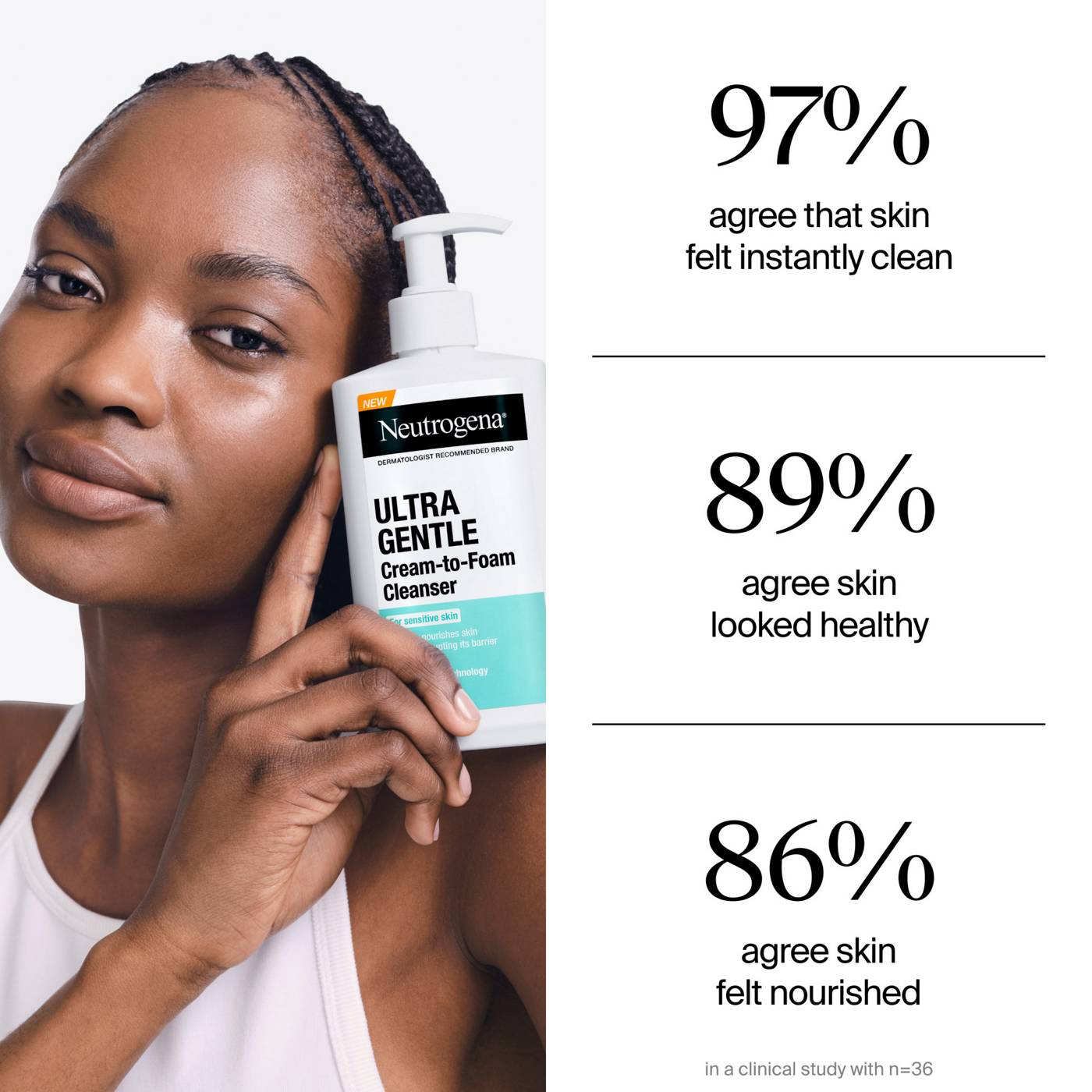 Neutrogena Ultra Gentle Cream-to-Foam Daily Facial Cleanser; image 8 of 8