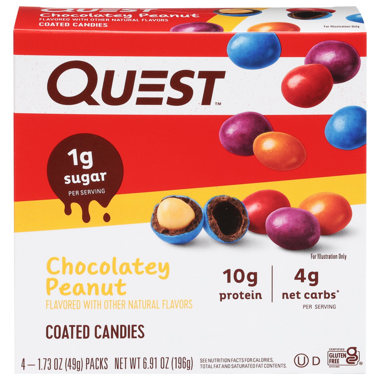 Quest 10g Protein Chocolatey Peanut Coated Candies Snack Packs