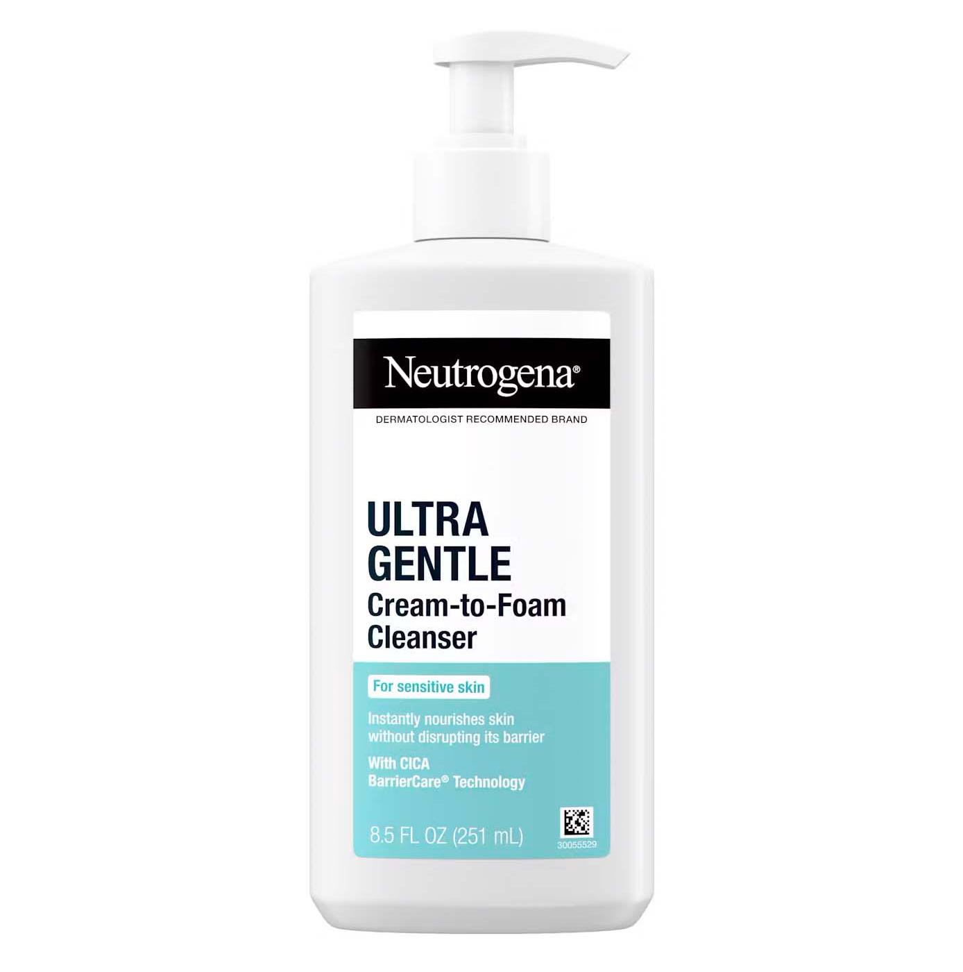 Neutrogena Ultra Gentle Cream-to-Foam Daily Facial Cleanser; image 1 of 3