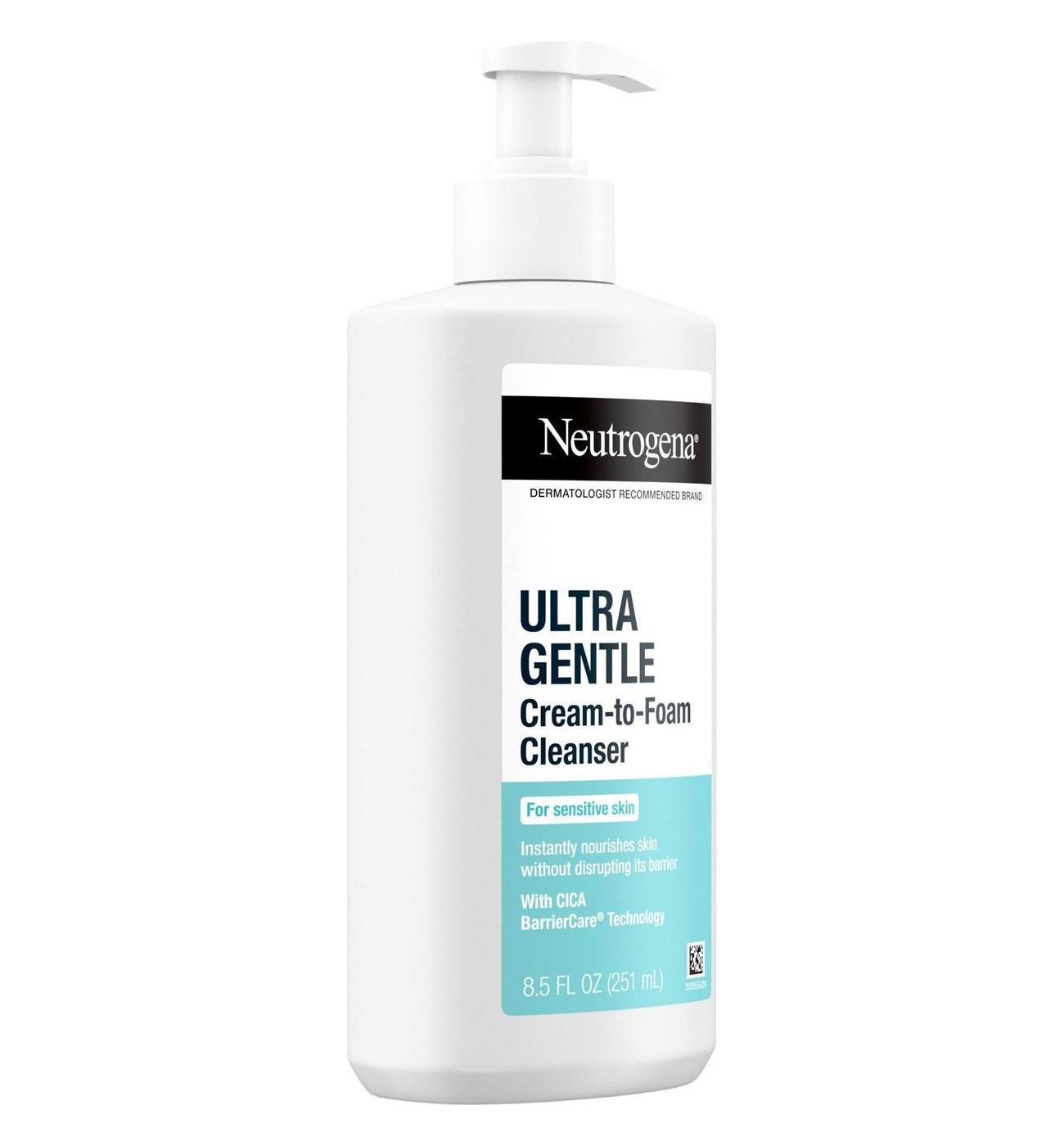 Neutrogena Ultra Gentle Cream-to-Foam Daily Facial Cleanser; image 2 of 3