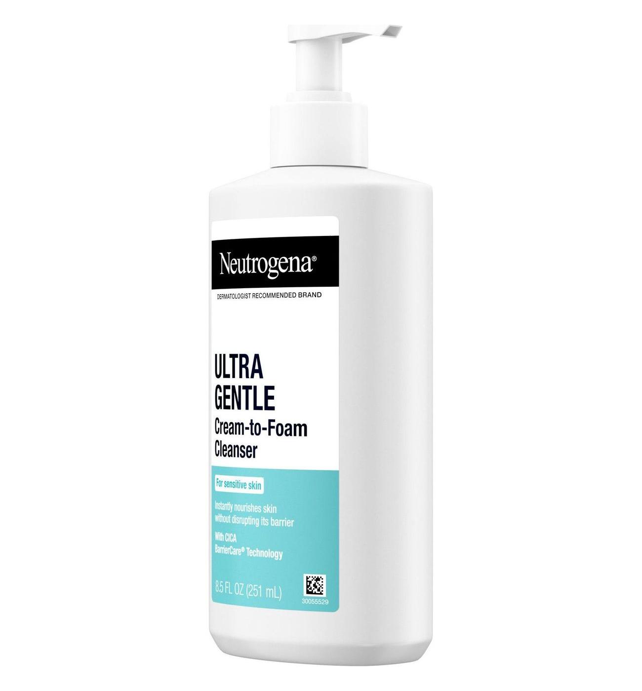 Neutrogena Ultra Gentle Cream-to-Foam Daily Facial Cleanser; image 3 of 3