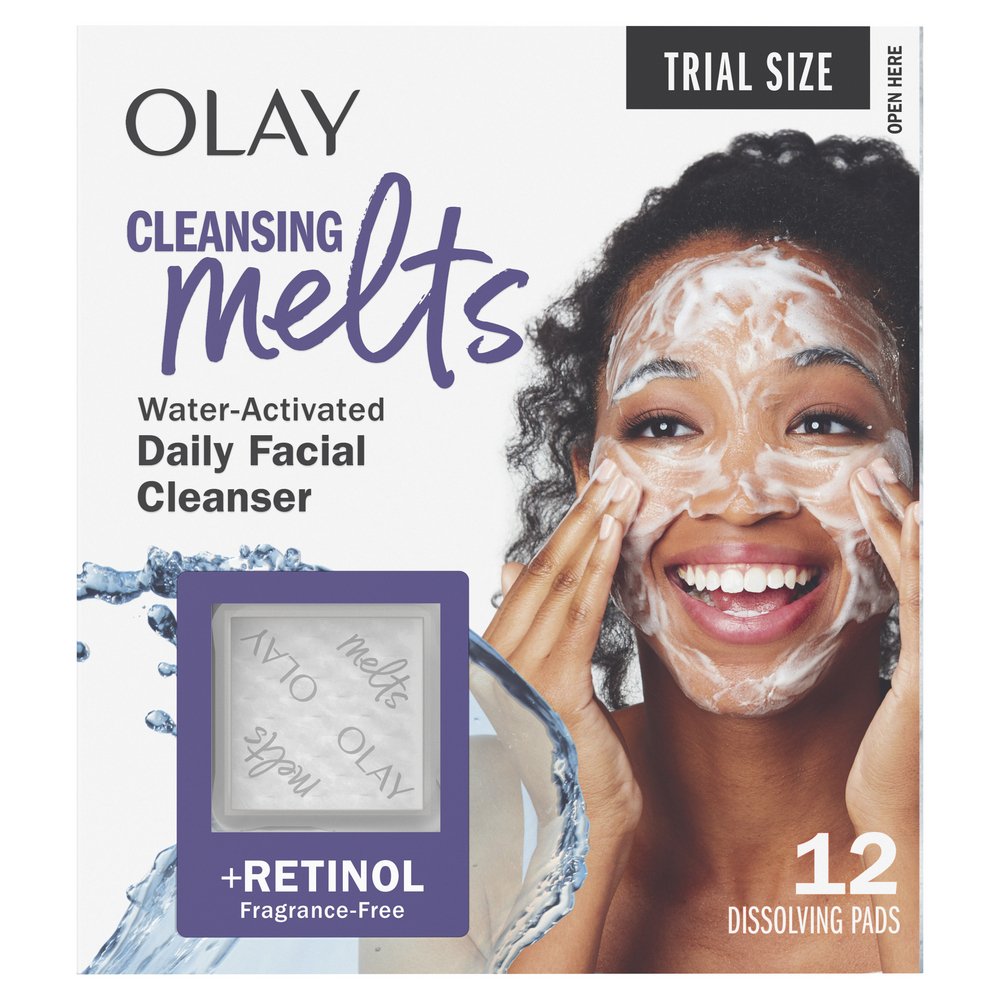 Olay Cleansing Melts Water-Activated Daily Facial Cleanser + Retinol ...