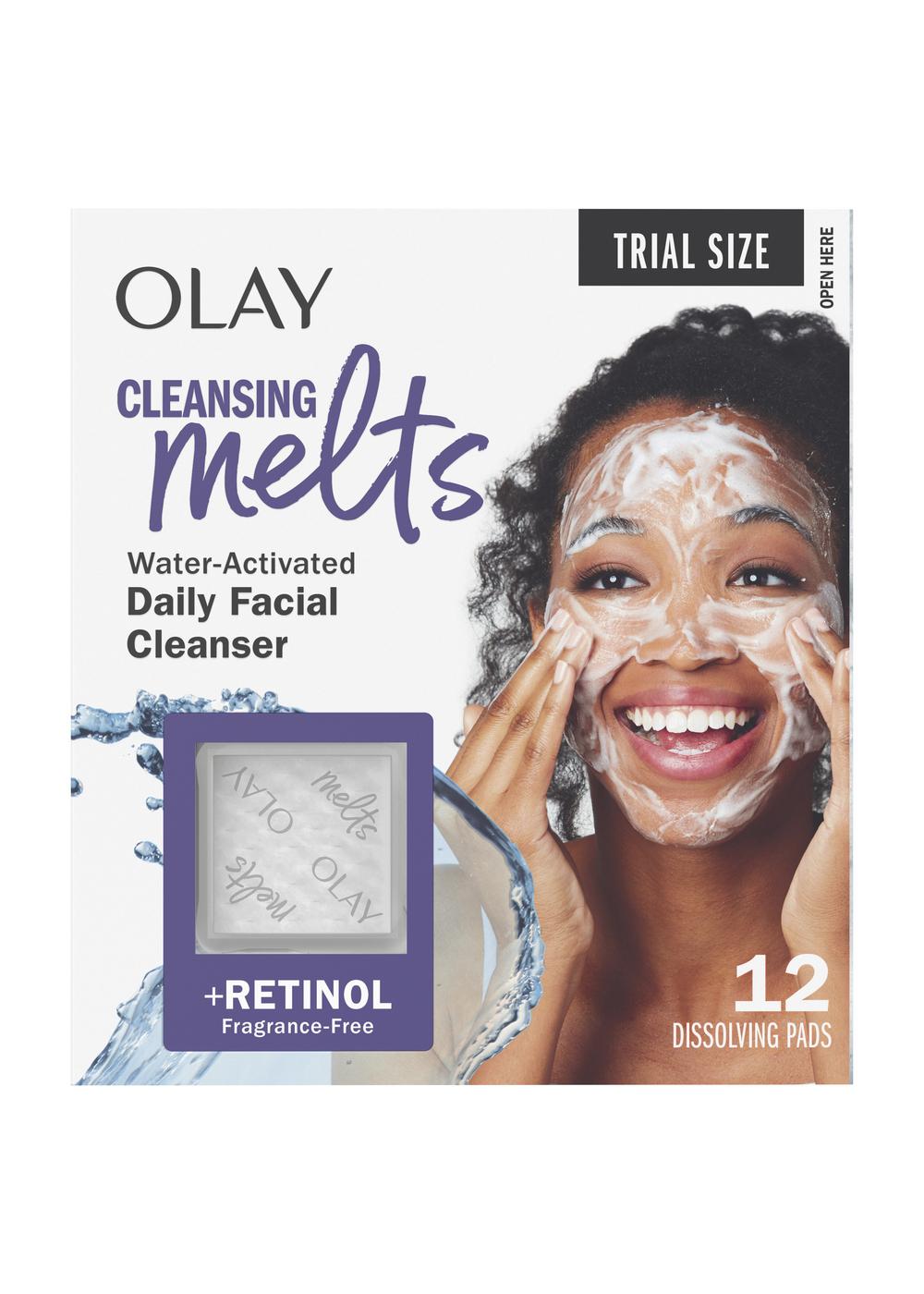 Olay Cleansing Melts Water-Activated Daily Facial Cleanser + Retinol; image 1 of 2