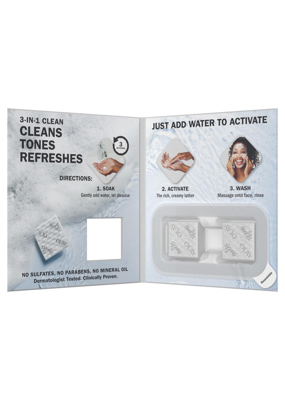 Olay Cleansing Melts Water-Activated Daily Facial Cleanser + Retinol; image 2 of 2