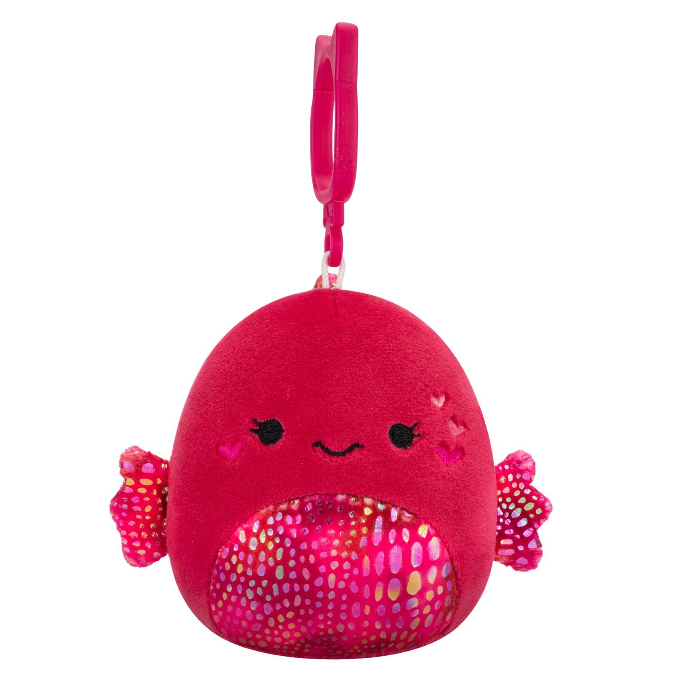 Squishmallows Betta Fish Valentine's Plush Clip; image 1 of 3