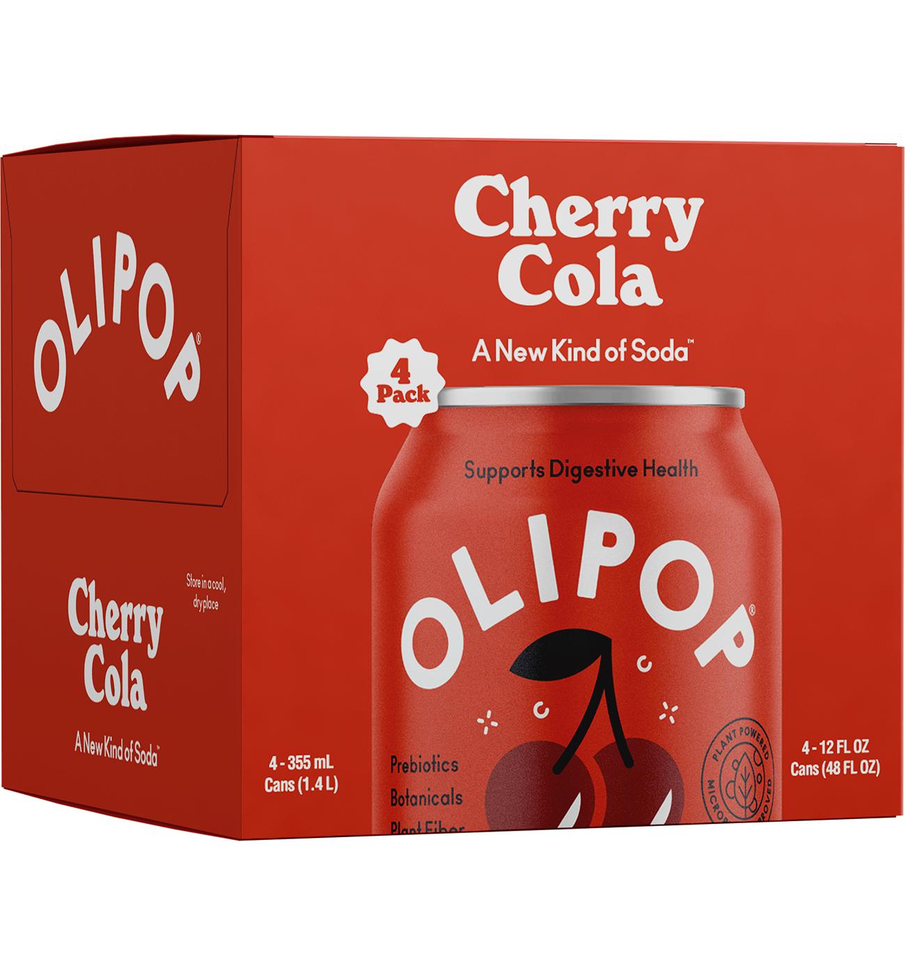 Olipop Prebiotic Soda - Cherry Cola  4 pk Cans; image 1 of 2