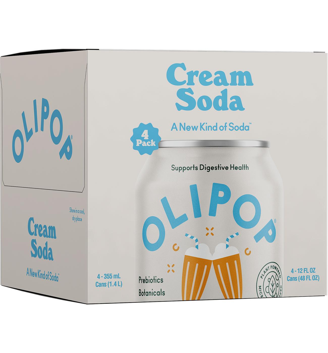 Olipop Prebiotic Cream Soda 4 pk Cans ; image 1 of 2