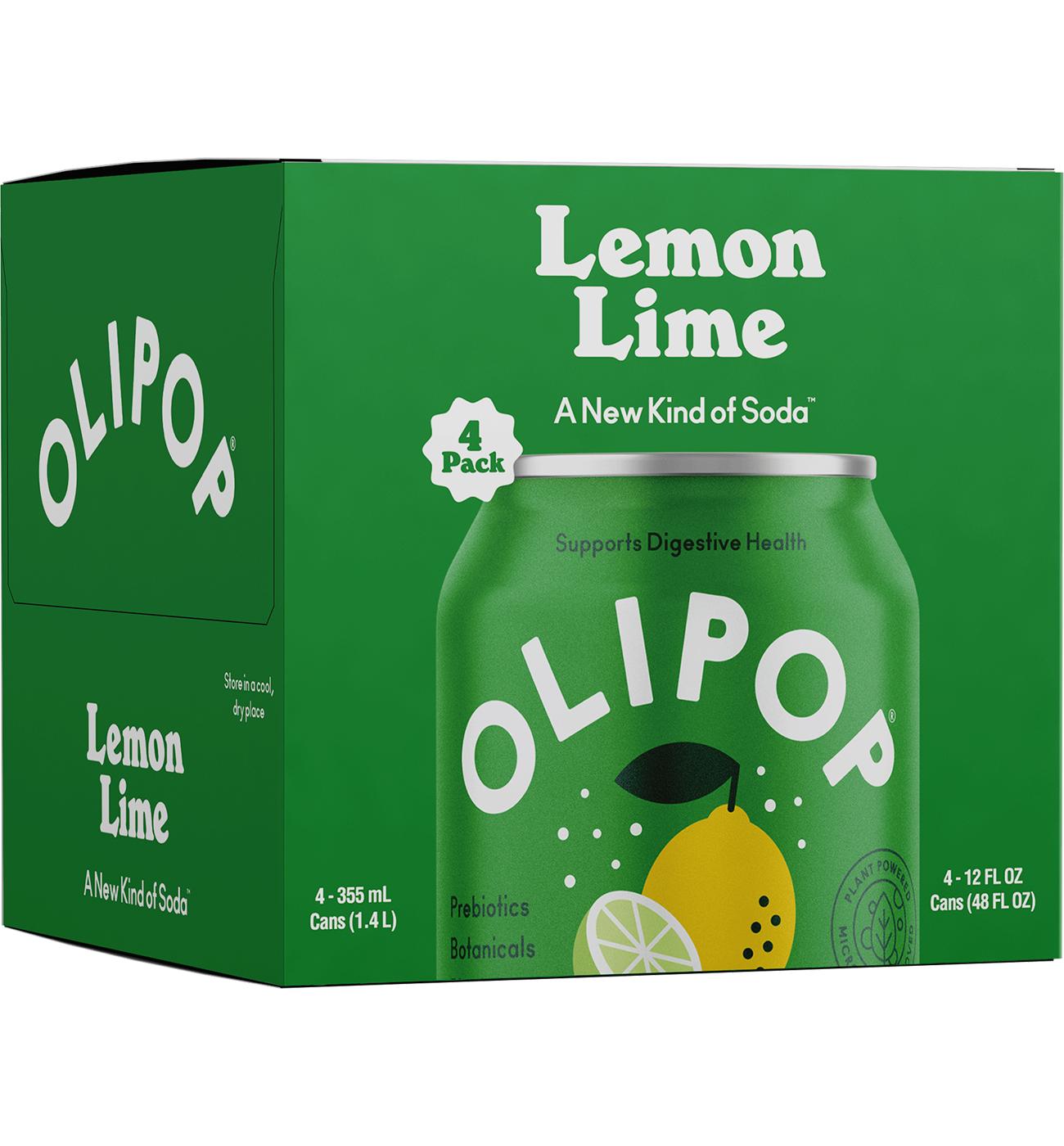 Olipop Prebiotic Lemon Lime Soda 4 pk Cans; image 1 of 2