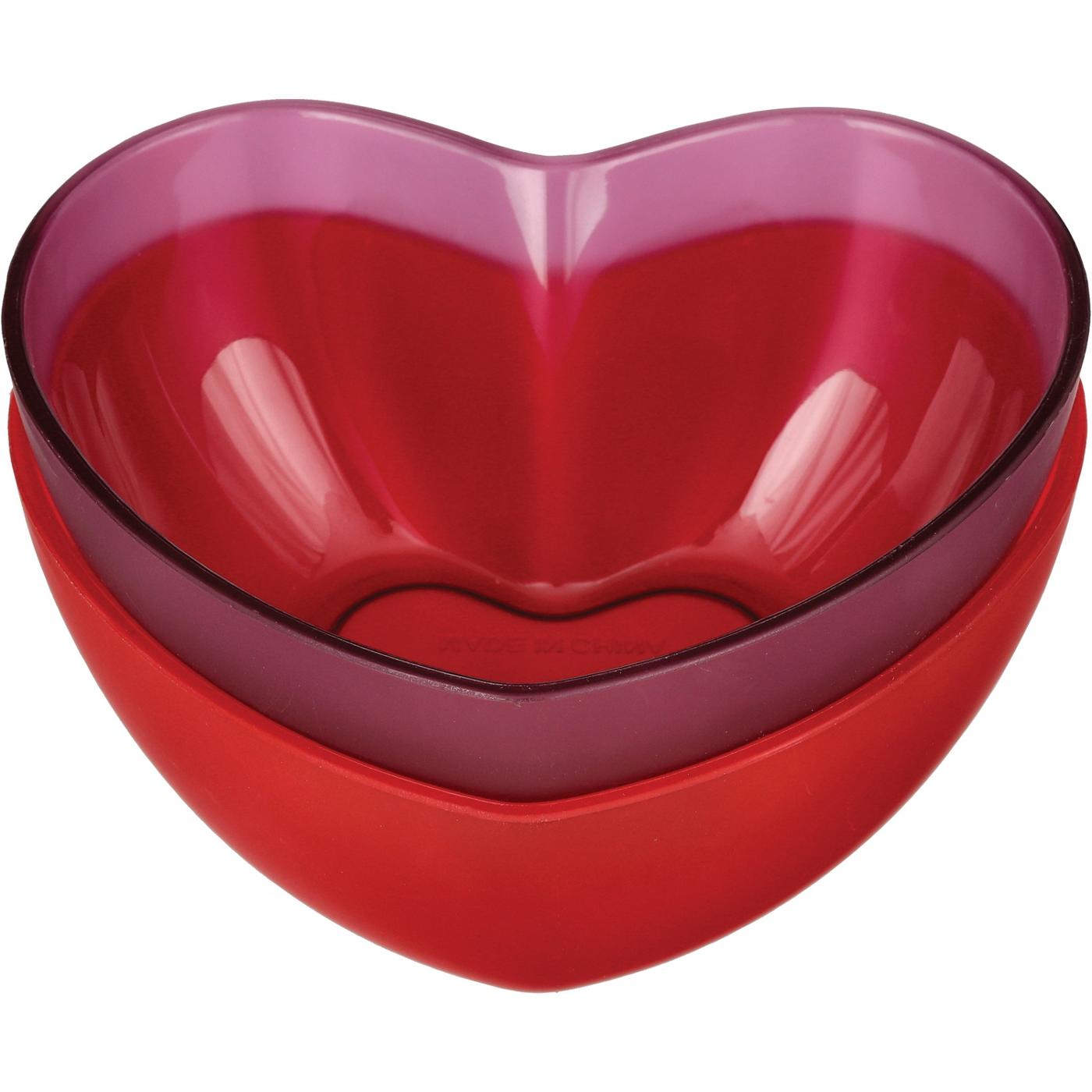 Destination Holiday Frosted Heart Shape Bowls - Red & Purple, 2 pk; image 1 of 2