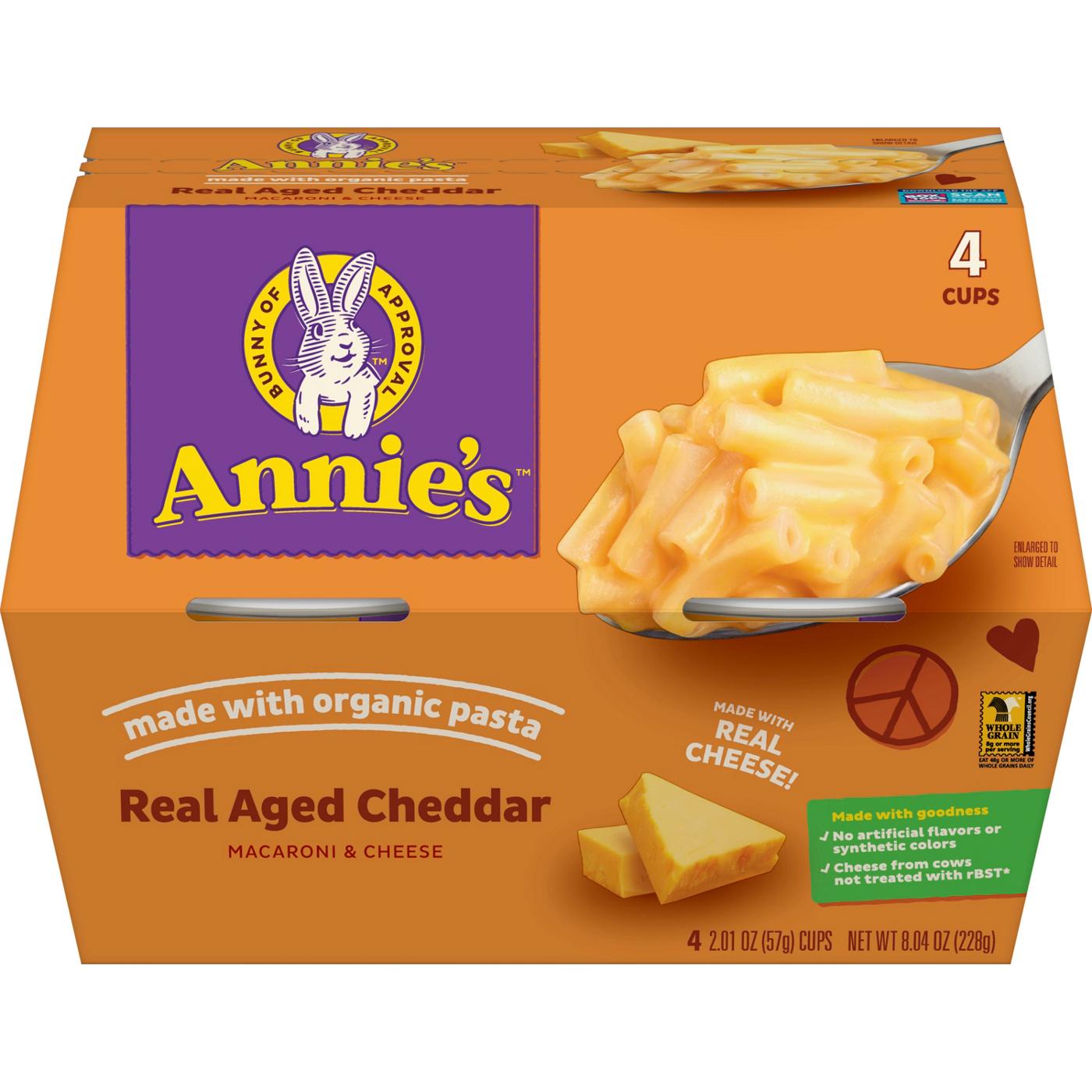 Annie's Real Aged Cheddar Macaroni & Cheese Cups; image 1 of 2