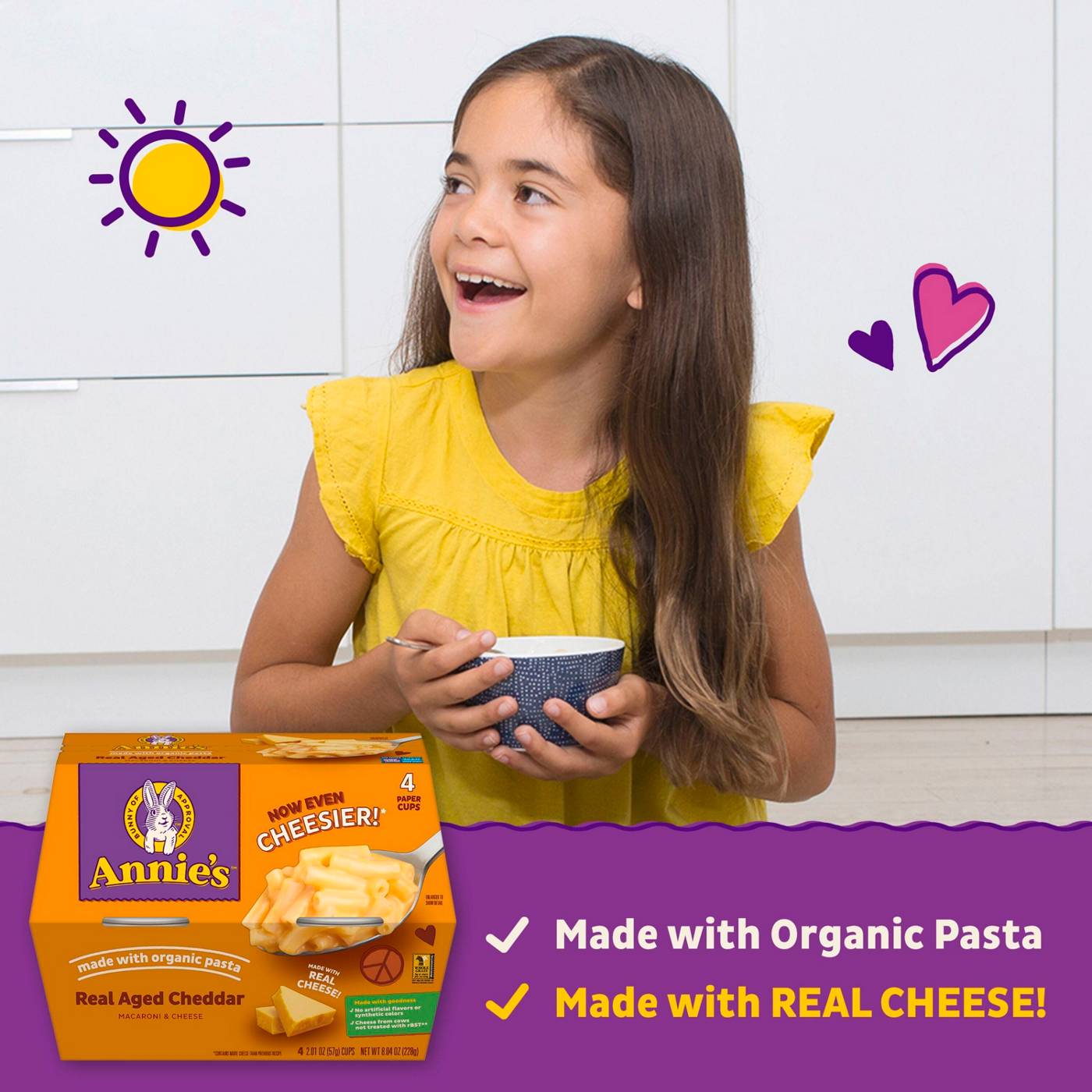 Annie's Real Aged Cheddar Macaroni & Cheese Cups; image 2 of 4