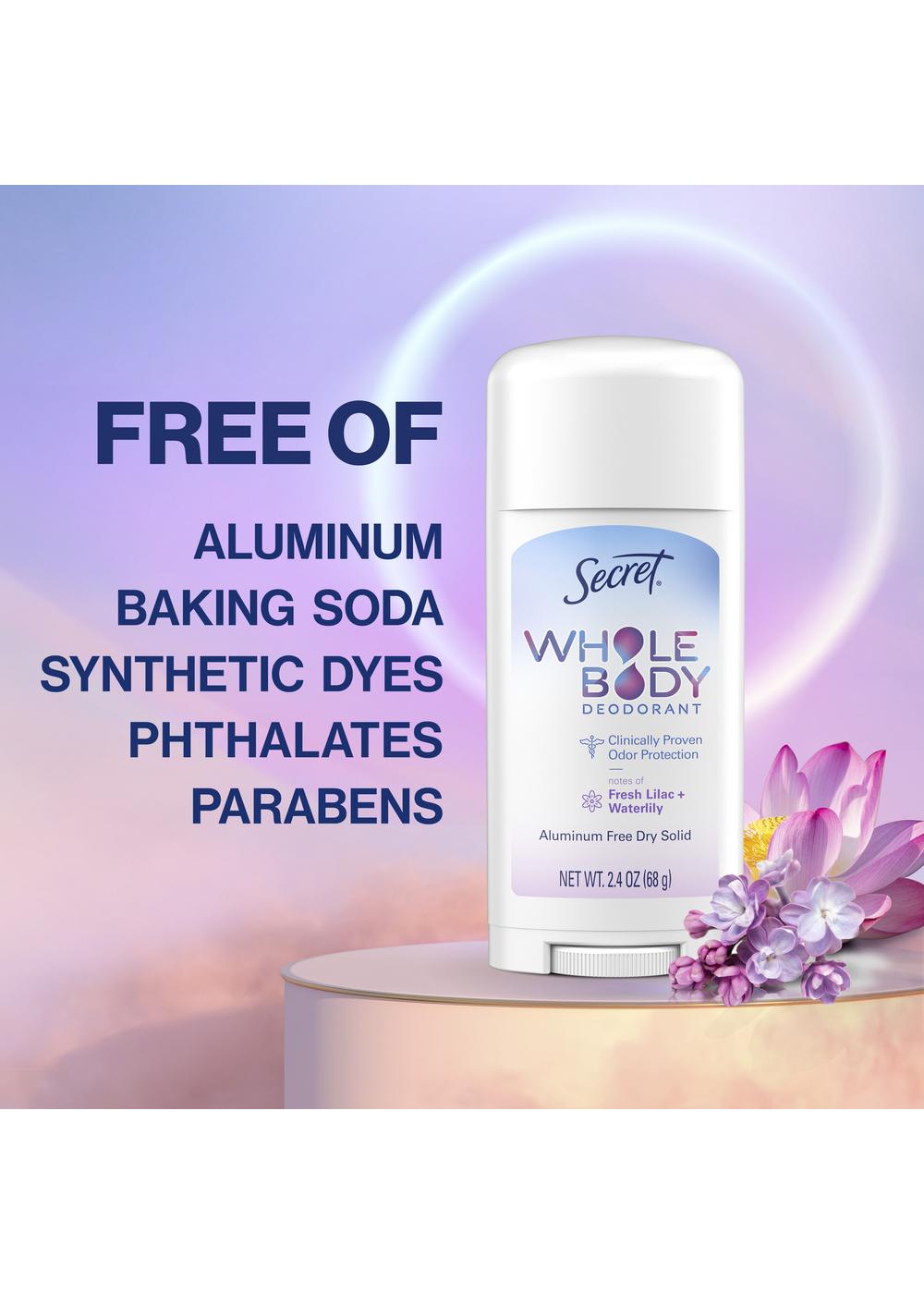 Secret Whole Body Aluminum Free Deodorant - Lilac & Waterlily; image 10 of 10