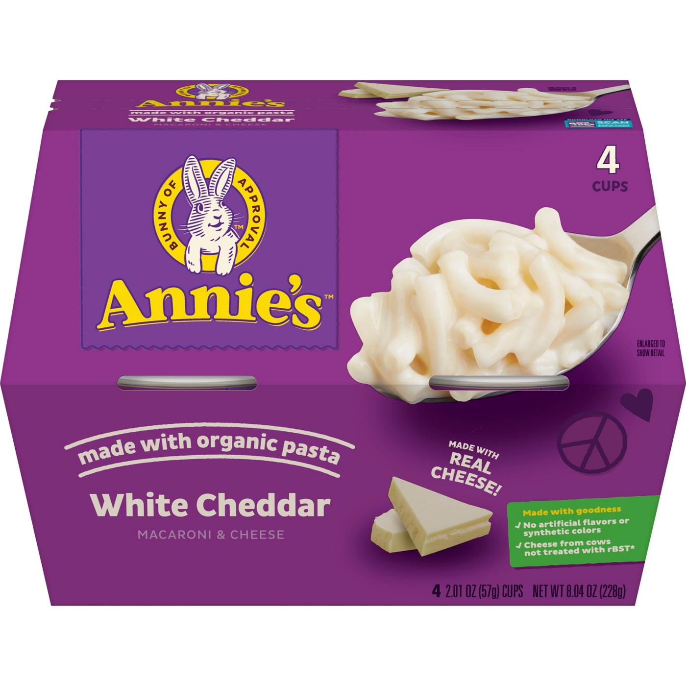 Annie's White Cheddar Macaroni And Cheese Cups; image 1 of 2